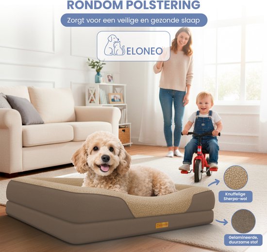 Lit orthopédique pour chien ELONEO – S – Marron