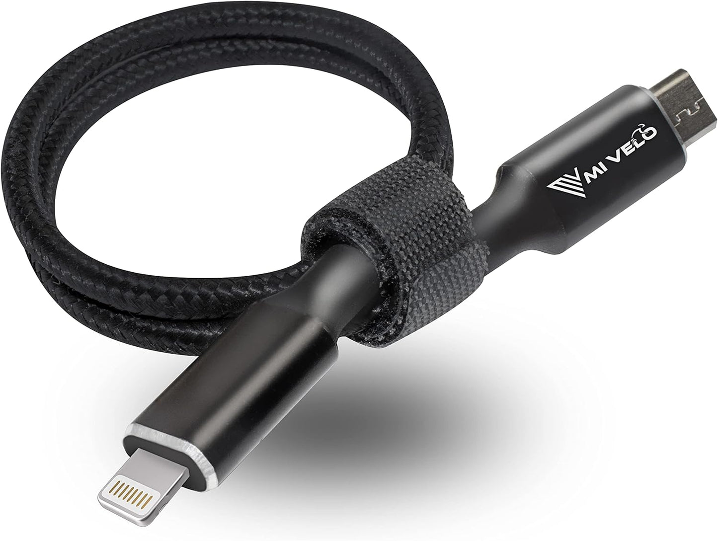 MIVELO E-bike Charging Cable for Bosch Display - 35 cm OTG Cable for iPhone (Lightning), USB-C & Micro-USB - Convient à Intuvia, Kiox (pas 300), Nyon (ancien modèle)