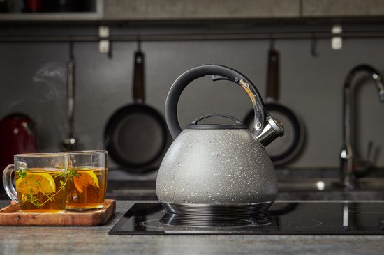 Bouilloire sifflante - Resto - 2,7L - Acier inoxydable - Induction - Marbre gris