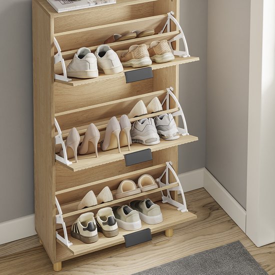 SoBuy Meuble à chaussures - Meuble à tiroirs - Design étroit - 3 tiroirs - 120x24x60 cm | FSR213-N