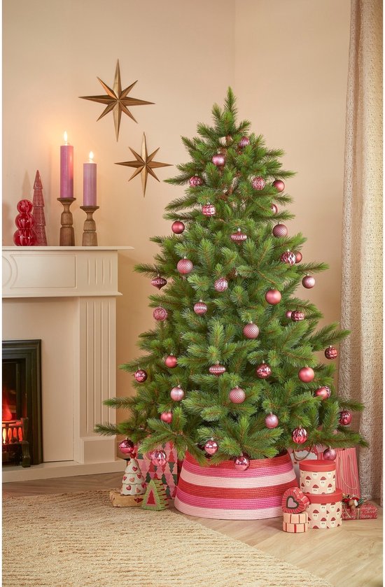 Lot de boules de Noël Mica Decorations - 60 pièces - Ø 7 cm - Incassables - Fuchsia