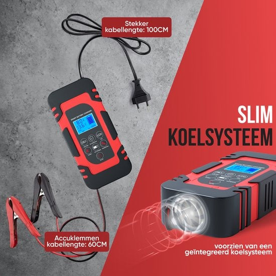 Chargeur de batterie Strex 12/24V - 4/6/8A, charge de maintien et mode réparation - Pour voiture, moto, scooter, bateau et camping-car