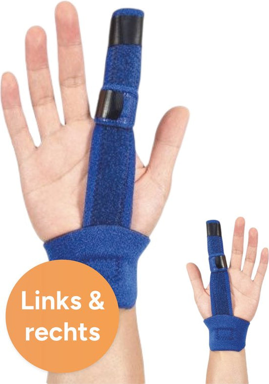 Attelle de doigt - Convient à tous les doigts - Bleu - Doigt du milieu - Taille unique - Attelle