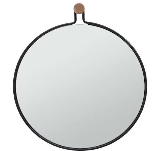 Tiger Sem Miroir de salle de bain rond 47 x 53 cm (Ø 45 cm) Chêne noir