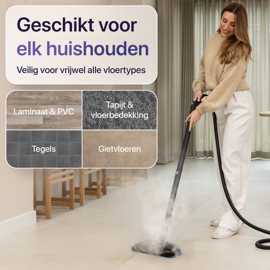 Nettoyeur vapeur LUMAN MAX – 2 600 W - 60 min d'autonomie - Réservoir d'eau de 2,5 L – Nettoyeur vapeur à main et nettoyeur de moquette - Vert