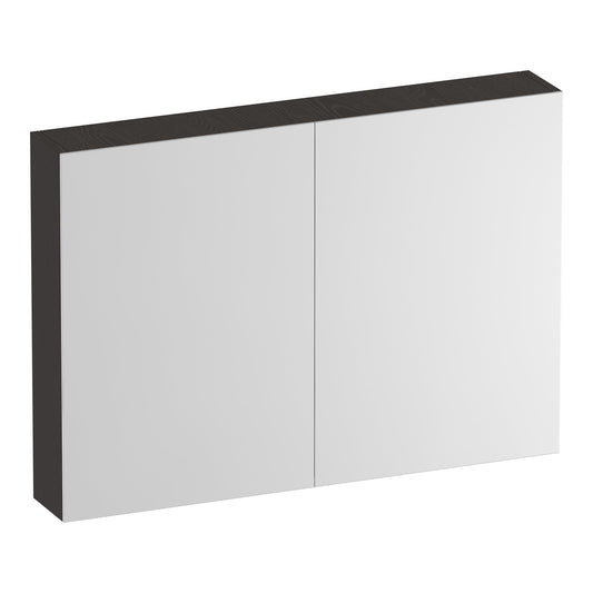 Armoire de toilette Brauer Impress Deluxe 99 x 70 cm - Éclairage LED à l'intérieur et en bas - Timber Anthracite