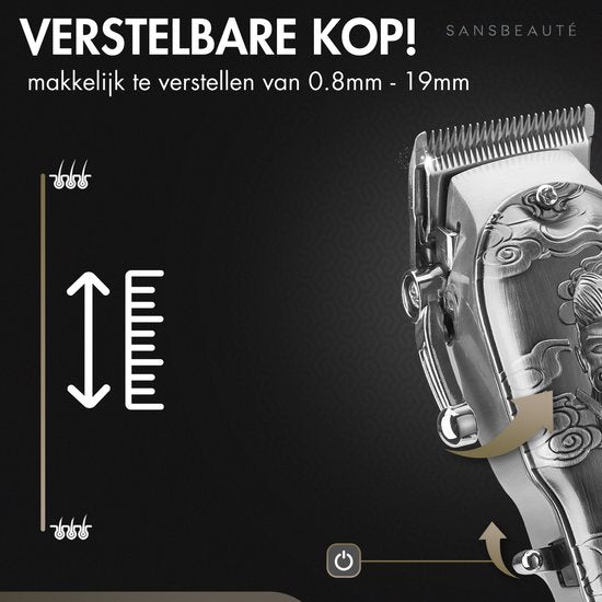 Tondeuse à cheveux professionnelle sans fil 4 en 1 - Tondeuse à cheveux pour hommes - Cheveux - Tondeuse à cheveux - Machine à cheveux pour coiffeurs - Tondeuse à cheveux - Tondeuse à barbe - Barber Hair Clipper - Hairdresser Buddha Trimmer - Barber Set