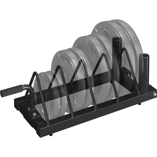 Yaheetech Halter Rack For Dumbbells And Bars - Equipé de 4 plateaux de rangement et de 2 supports de licol et de roues de transport - Pour haltères olympiques et poids - Métal noir - 94 x 33 x 30 cm