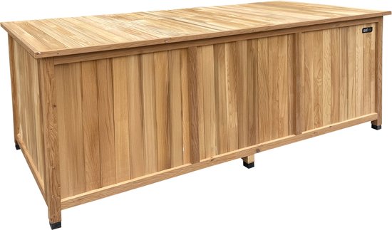 Coffre de rangement en bois AXI Milo L marron - Coffre à coussins avec fond - 800 litres - 200 x 80 x 80 cm – Bois de pruche carbonisé - Coffre de rangement de jardin
