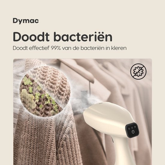 Dymac SilkSteam Fusion - Nettoyeur à vapeur - Vêtements et meubles à la vapeur - Vaporisateur portatif - Vêtements à la vapeur - Brosse à peluches incluse