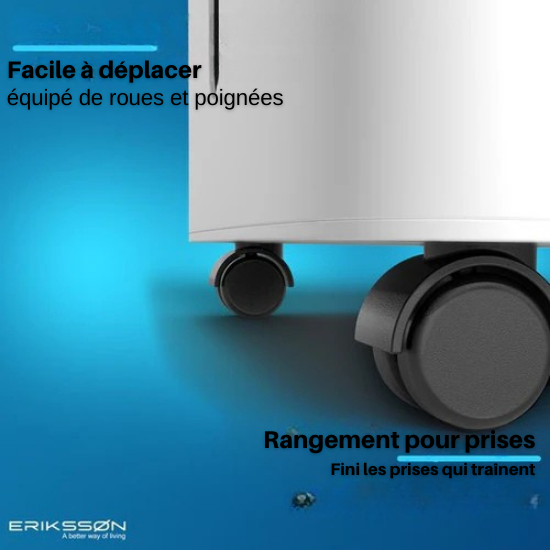 Déshumidificateur - Erikssøn – 16L / jours - Fonction Séchage Linge - Adapté pour Chambre, Salle de Bain, Salon - Blanc