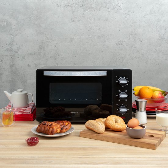 Four autonome Inventum OV307B - 30 L - Chaleur tournante - Broche rotative - 100-230 °C - 5 modes de cuisson - Noir