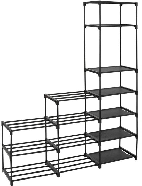 Étagère à chaussures modulaire à 8 étages pour 32 paires Five® - Noir - Facile à monter