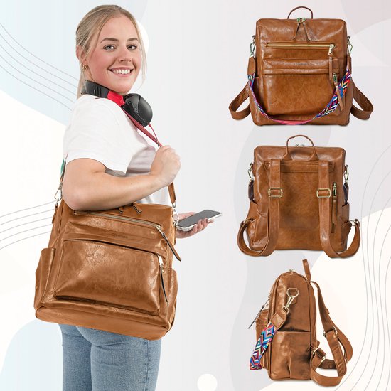 Sac à dos Glennoo - Sac à dos femmes - Imperméable - Petit - Compartiment antivol - Dos, épaule, sac à main