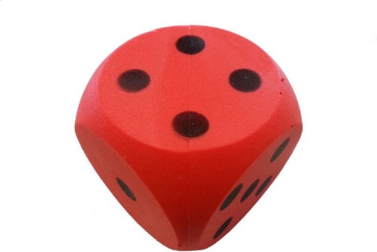Boule de dés rouge souple - 16 cm - -