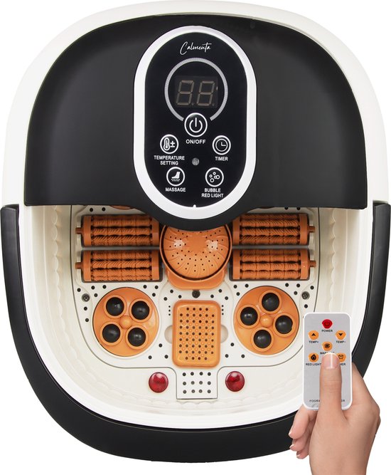CALMENTA® XXL Bain de pieds - 12L - Massage automatique des roues - Infrarouge - Jusqu'à 48°C - Massage du bain de pieds - Massage des pieds - Shiatsu