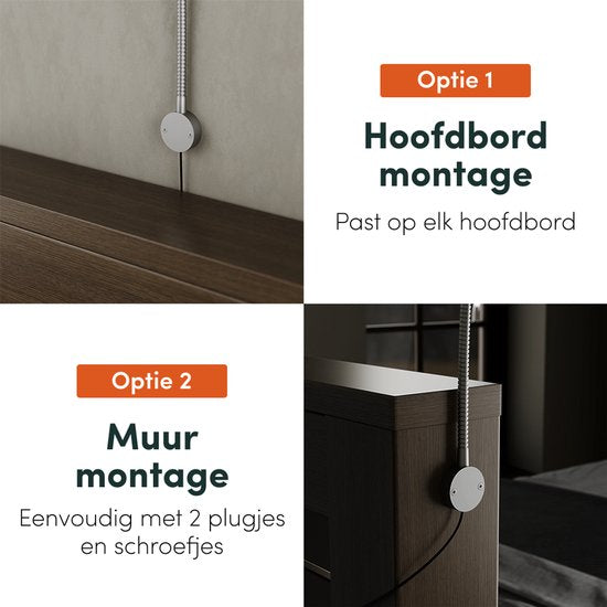 Nolt Lampe de lecture pour le lit - Veilleuse à intensité variable - 2 lampes de lit - Lampe de chambre à coucher - Lampes de lecture tête de lit - Lampe de lecture pour adultes