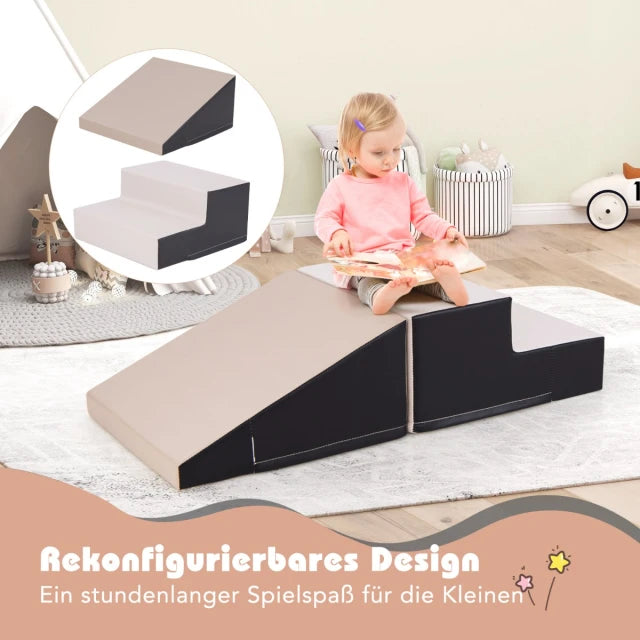Coast Play Blocks Set Black - 2-Piece Soft Play Set - PU and EPE Foam - 100 x 50 x 25 cm
