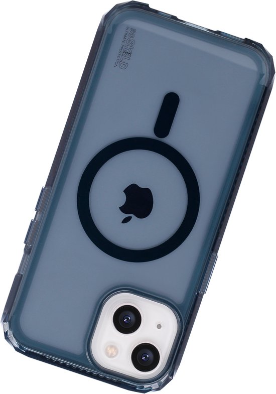 SoSkild Case iPhone 15 Plus - MagSafe - Defend Heavy Impact Case - Coque magnétique transparente Magsafe - Gris fumé