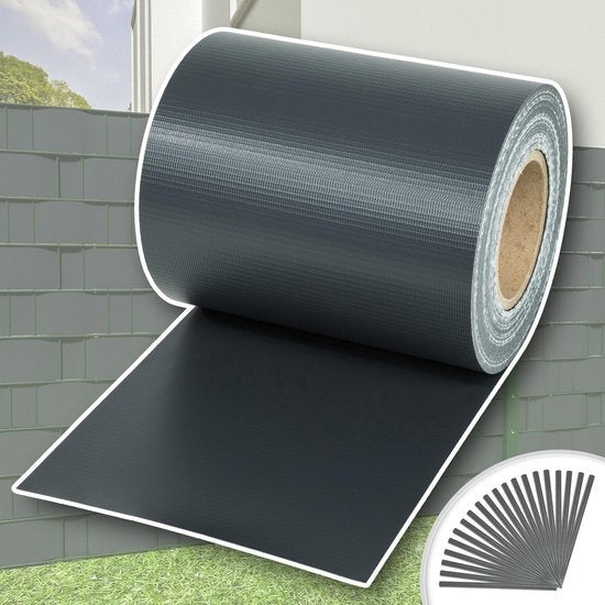 tectake® - Film de confidentialité pour clôture/écran de jardin - 70 mètres - 19 cm de haut - anthracite - 401874