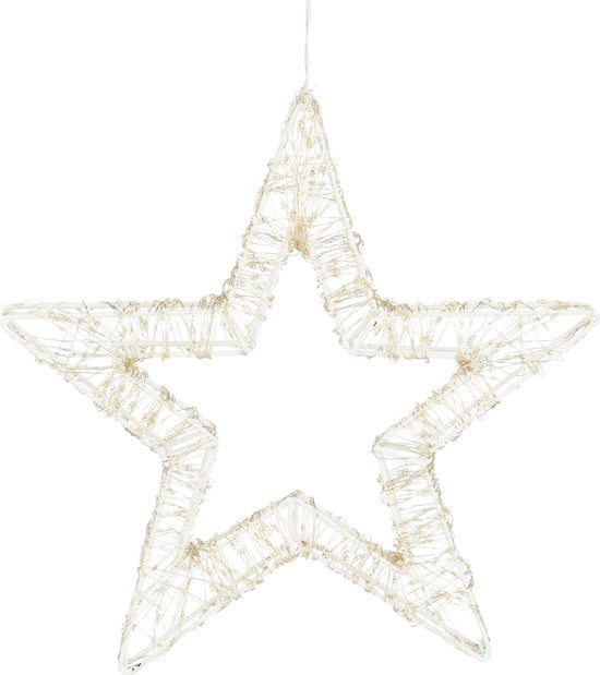Luca Lighting Pendentif étoile avec éclairage LED blanc chaud - Ø36 cm - Métal - Blanc