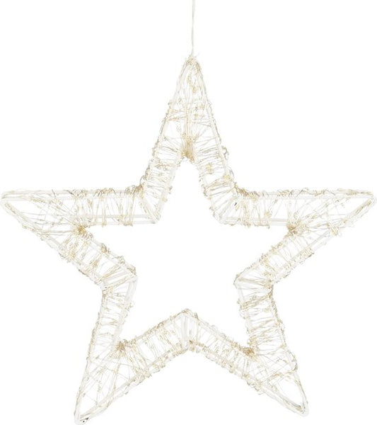 Luca Lighting Pendentif étoile avec éclairage LED blanc chaud - Ø36 cm - Métal - Blanc
