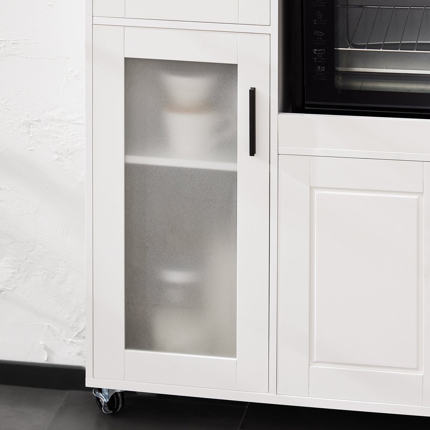 Armoire micro-ondes - SoBuy - Armoire cuisine - 1 tiroir - 3 portes - 89 x 40 x 89 cm - Blanc