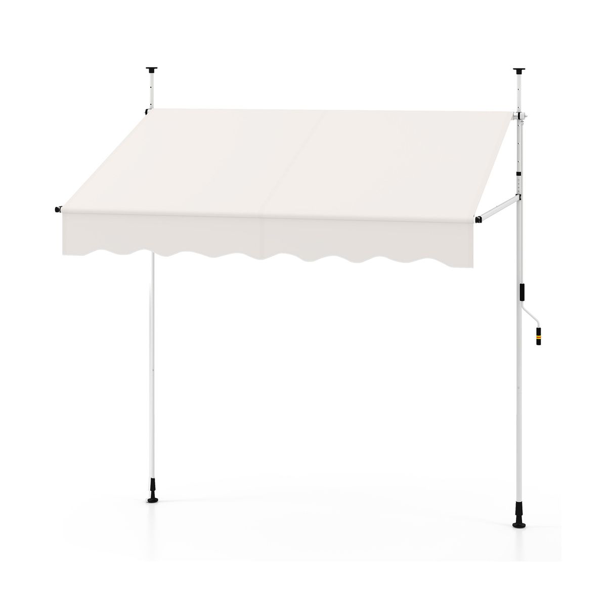 Store de balcon Coast - sans perçage - réglable manuellement - blanc - 200 cm