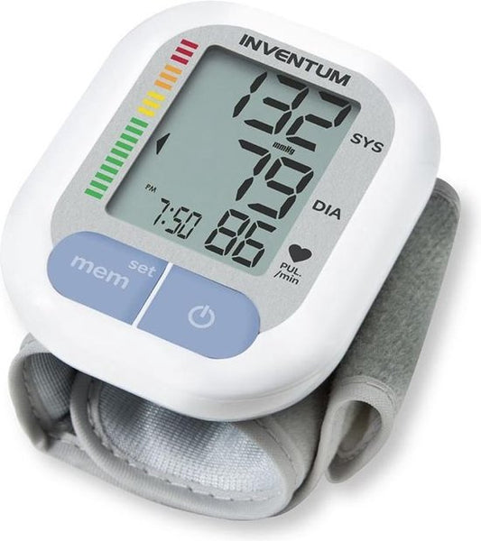 Inventum BDP421 - Tensiomètre au poignet - Cardiofréquencemètre - Brassard de 13,5 à 21,5 cm - Entièrement automatique - Rythme cardiaque irrégulier - Piles incluses