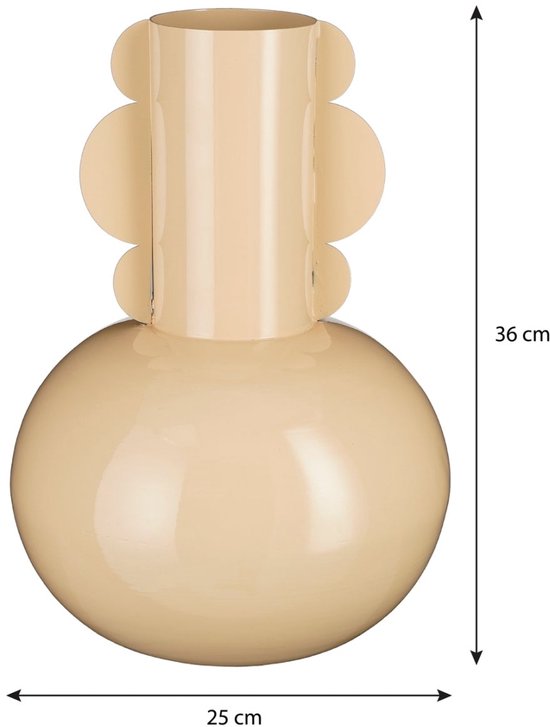 Vase Mica Decorations  - H36 x Ø25 cm - Métal - Beige