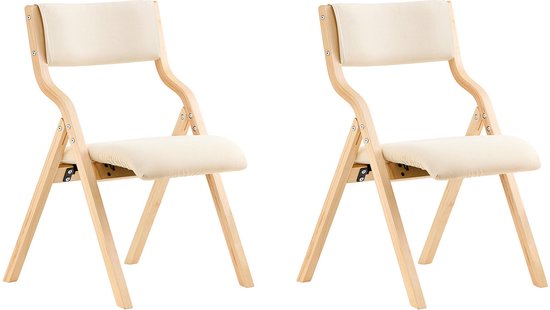 SoBuy Set of 2 Folding Chair, Office Chair with Upholstered Seat Cushion, Dining Chair, White, 49x80x54cm, FST40-Wx2 - pour la salle à manger, la cuisine, le salon ou le bureau à domicile