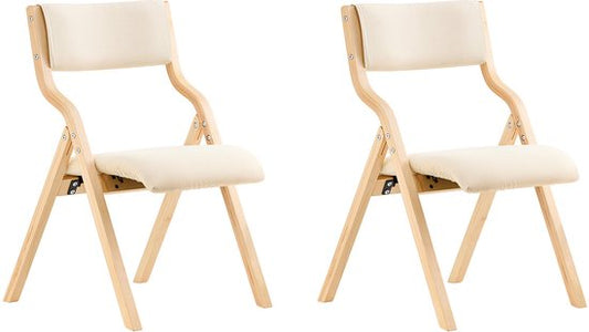 SoBuy Set of 2 Folding Chair, Office Chair with Upholstered Seat Cushion, Dining Chair, White, 49x80x54cm, FST40-Wx2 - pour la salle à manger, la cuisine, le salon ou le bureau à domicile