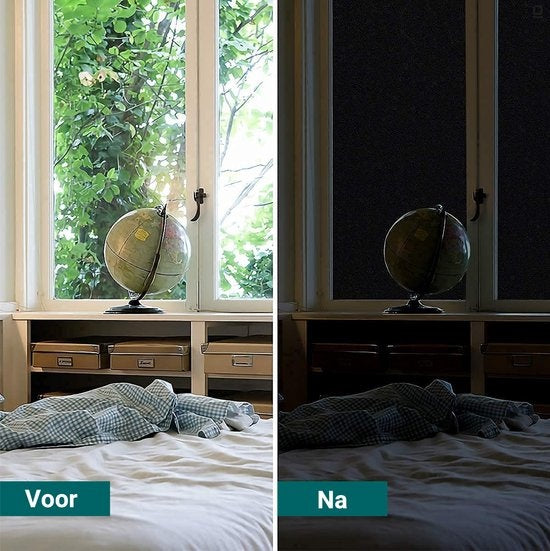 Toile d'occultation Homewell 120x300cm - Film pour fenêtre occultant - Blackout - Anti-regard, Isolant et Protection Solaire - Réutilisable - Statique - Noir