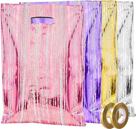 Feestio Sacs de fête 100 pièces - 17 x 25 cm - Sacs à bonbons - Sacs à friandises Fête d'enfants - Sacs à cadeaux - Rayé