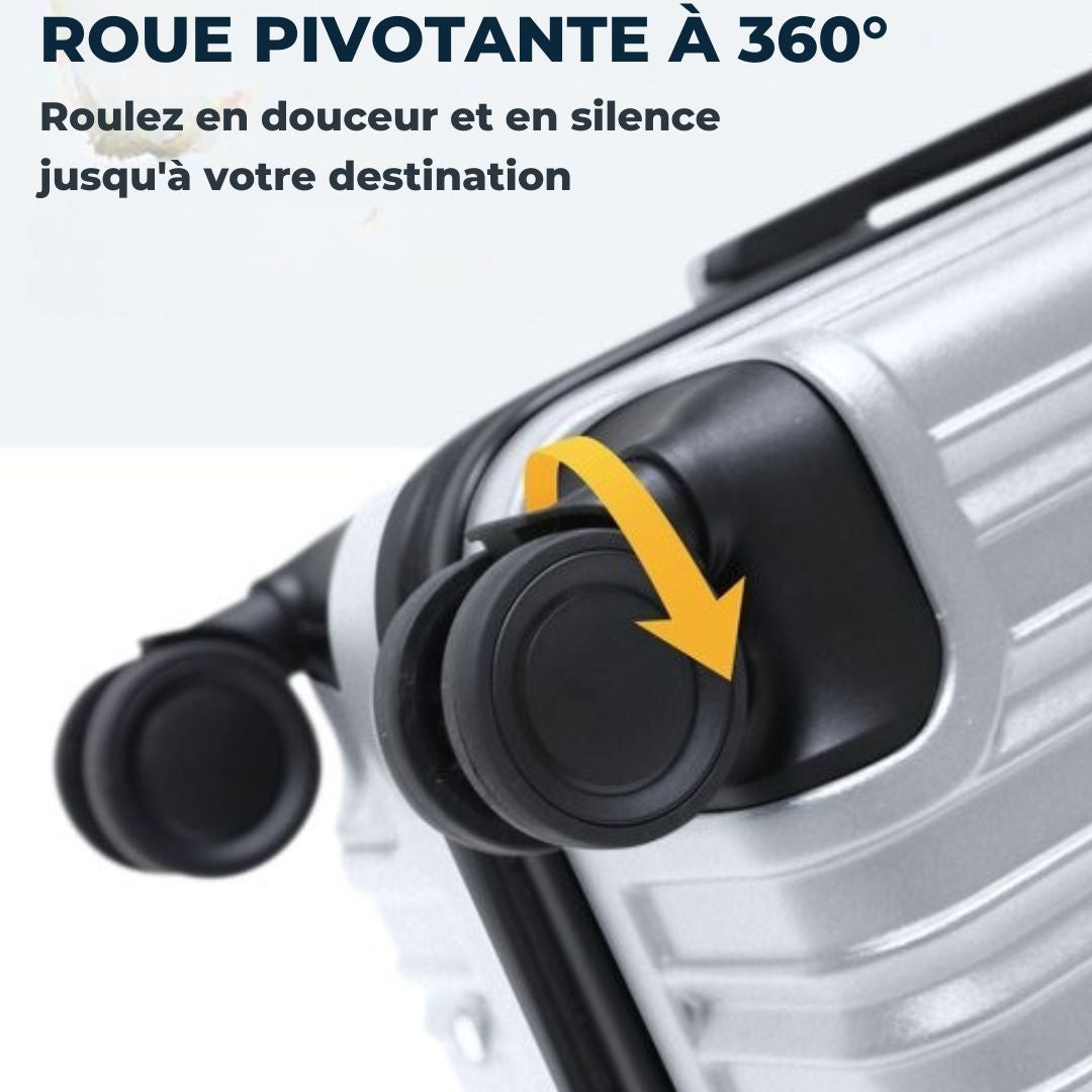 Valise cabine - Pathsail – 40L – Léger 2,98 kg – Roues 360° – Double serrure TSA – Compartiment PC – Zips YKK – 38 x 24 x 57 cm – Argenté