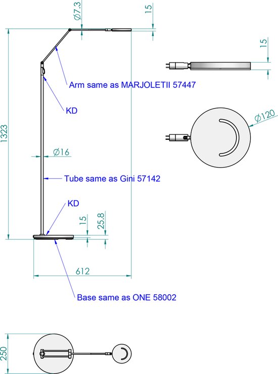 Steinhauer - lampadaire - Soleil - noir - plastique et métal - lampe design - LED - 3257ZW