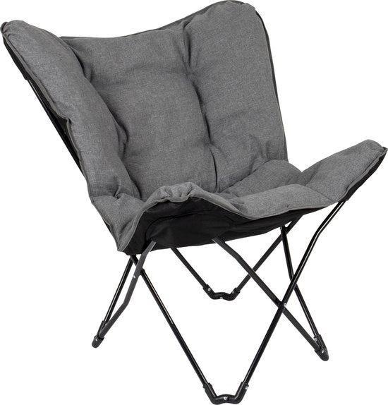 Bo-Camp - Urban Outdoor - Chaise papillon - Redbridge - L - Polyester Oxford - Gris