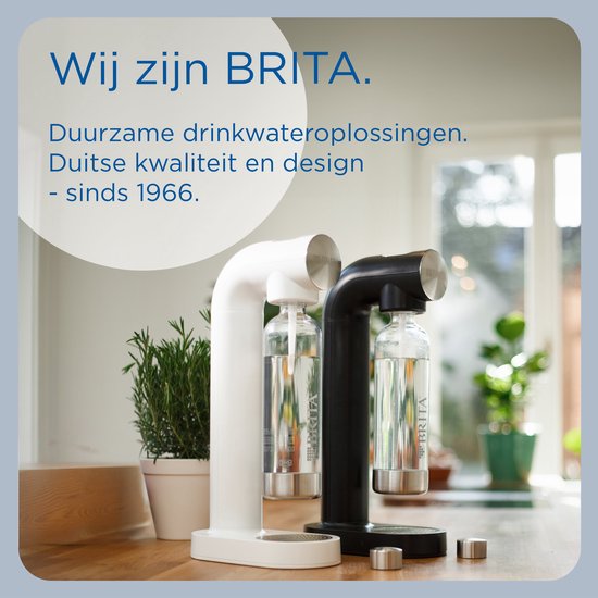 Machine à eau gazeuse Brita SodaONE noire - avec 1 bouteille de CO₂ et 1 bouteille Soda