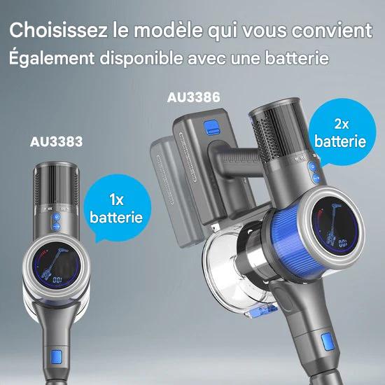 Auronic balai aspirateur - Sans fil - Aspirateur autoportant - Sans sac - 350W - Batterie supplémentaire - Aspirateur - Gris/Bleu