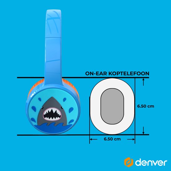 Casque Denver Kids - Bluetooth - Sans fil - Jusqu'à 85db - Casque Kids - Microphone intégré - BTH107BU