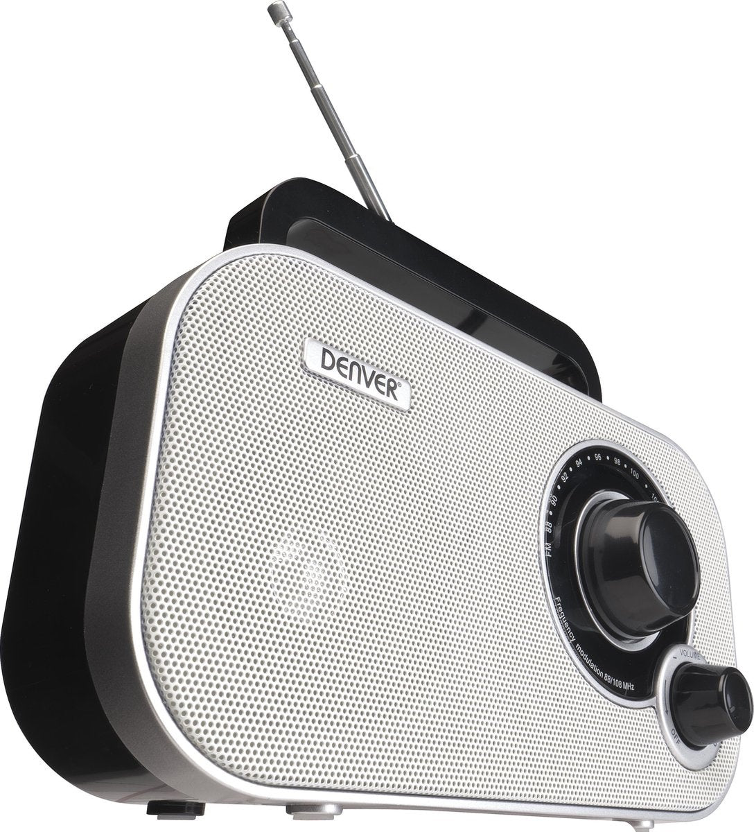 Denver FM Radio Retro - Fonctionne sur batterie ou sur secteur - Radio de cuisine - Radio portable - TR51 - Blanc