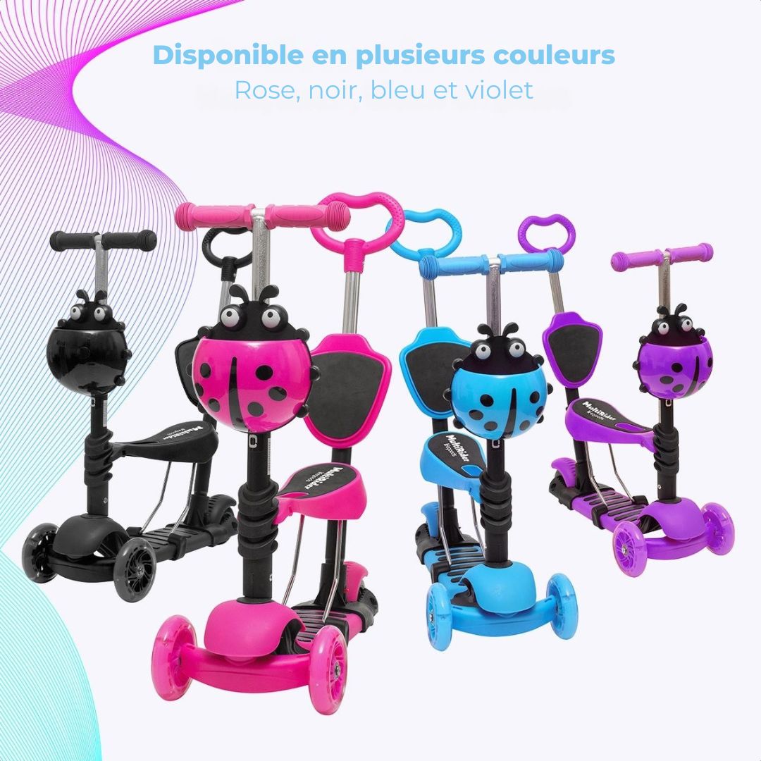 Trottinette enfant LifeGoods - 3 roues lumineuses - 3 -8 ans - Garçons/Filles - Rose