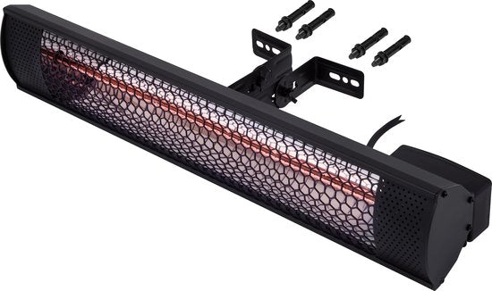 VONROC Chauffage de terrasse - Étanche et antireflet - 2000 W - 57 x 11 x 11,4 cm - Noir