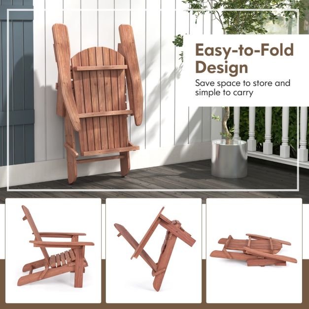 Coast Garden Chair Adirondack - Lot de 2 - Max. 180 kg - 89 x 71 x 94 cm - Marron