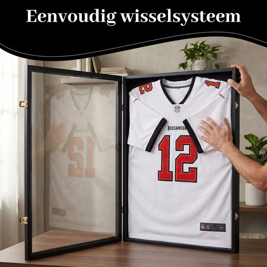 Cadre photo Bayt - Cadre photo - Encadrer un maillot de football - Cadre profond - 60x80cm - Cadre 3D - Noir