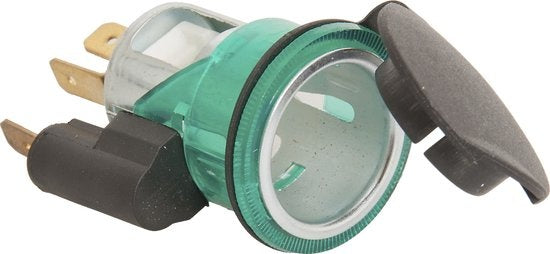 Allume-cigare avec lumière 12V - prise plate - Vert
