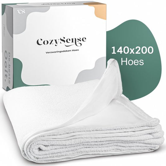 Couverture CozySense® 140x200 - Matériau double face - Pour toutes les saisons - Technologie de fermeture éclair à 360° - Hypoallergénique & OEKO-TEX® - Blanc
