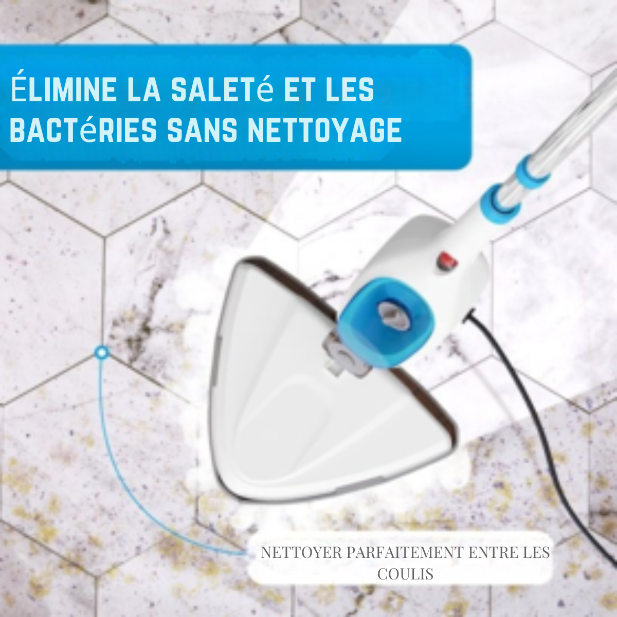 Strex Nettoyeur vapeur 12 en 1 et sèche-main – Appareil de nettoyage à la vapeur – Pour surfaces dures et textiles - Bleu et blanc