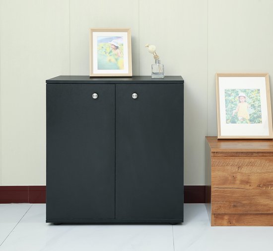 Classeur buffet - meuble de rangement multifonctionnel - noir