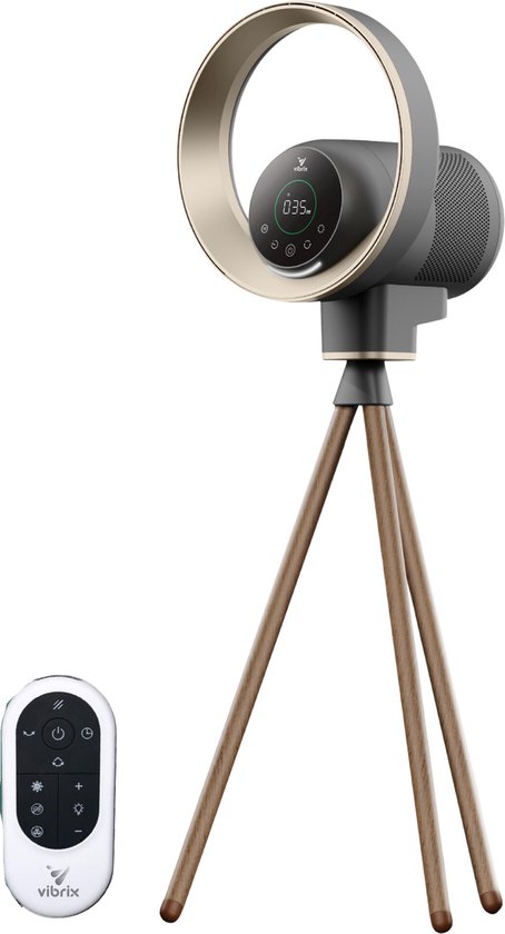 Vibrix Design Purificateur d'air Living Room avec app - 50 m² - Filtre HEPA - Ioniseur - Filtre à air - Purificateur d'air - Air Cleaner - AURAFLOW - CADR 275 m3/h - Télécommande